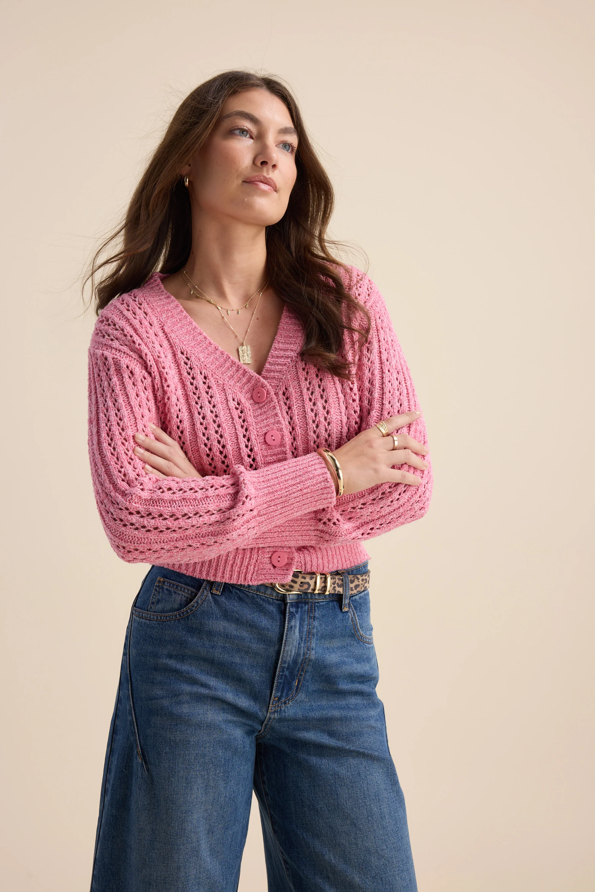 Sofia Popcorn Knit Cardigan