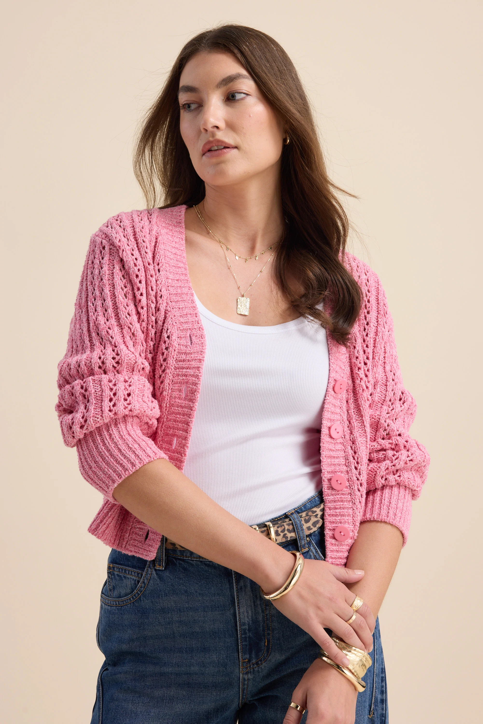 Sofia Popcorn Knit Cardigan - Image 2