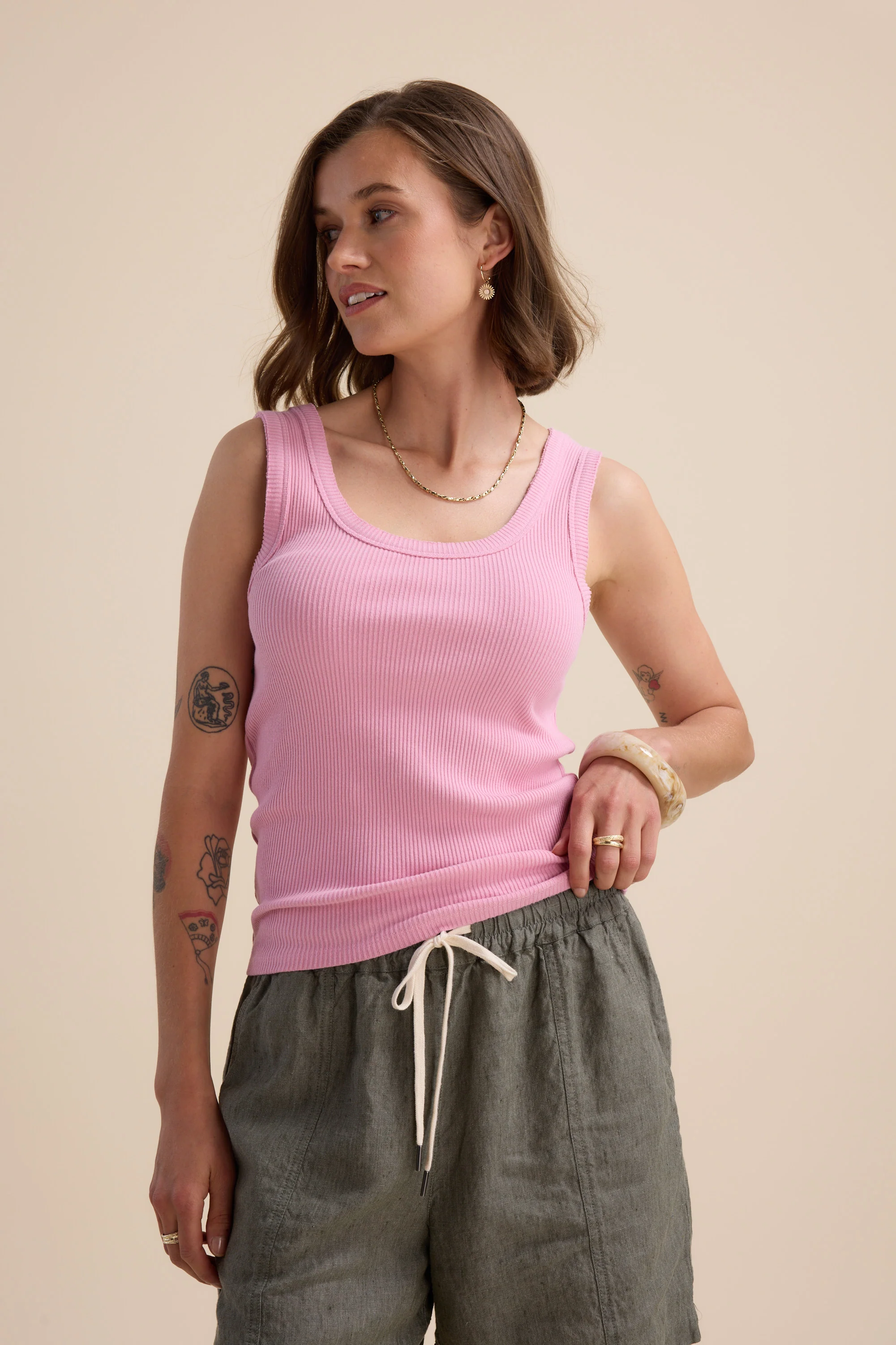 Sophie Organic Cotton Ribbed Tank