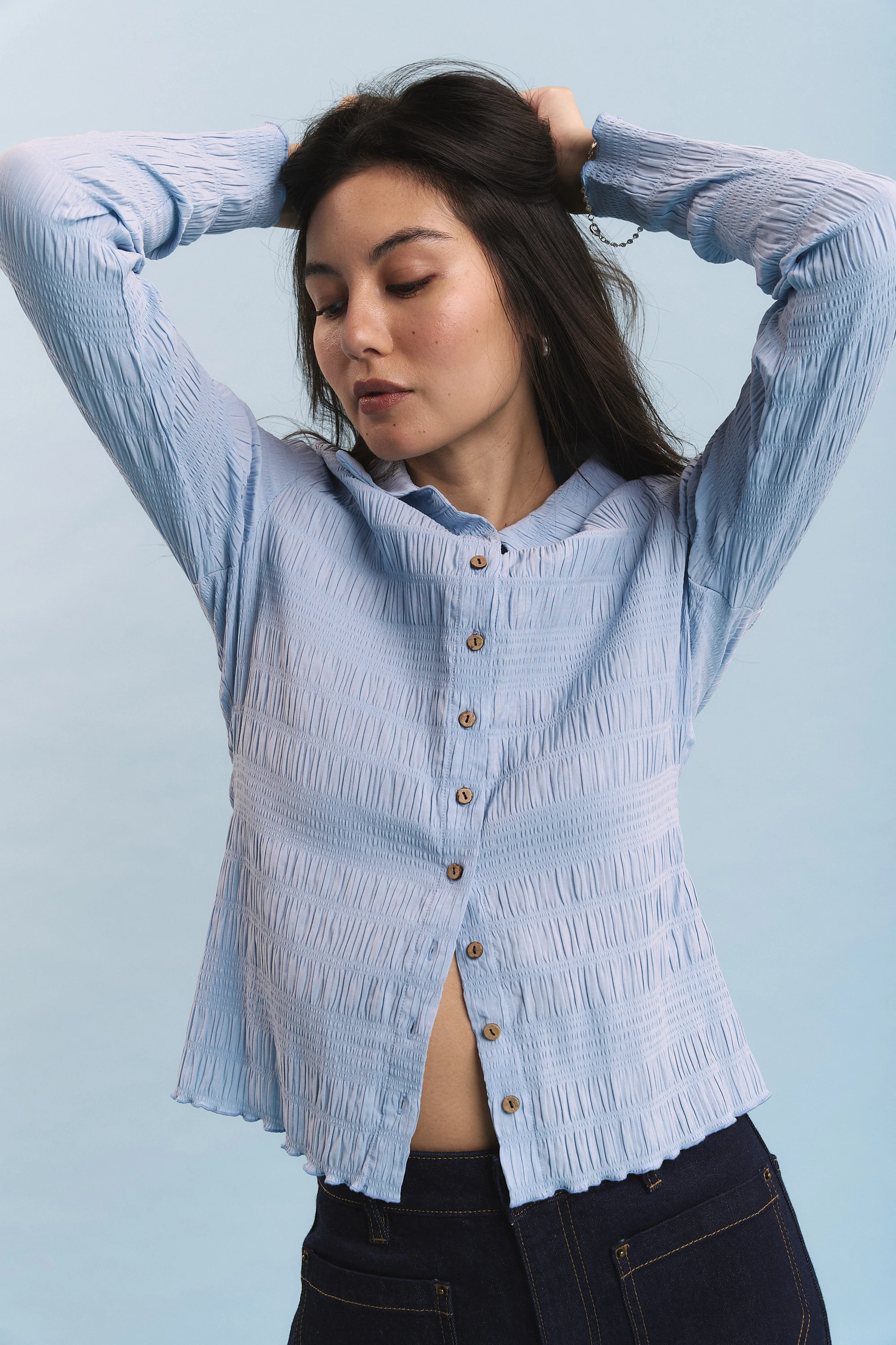 Tahlia Shirred Detail Shirt - Image 3