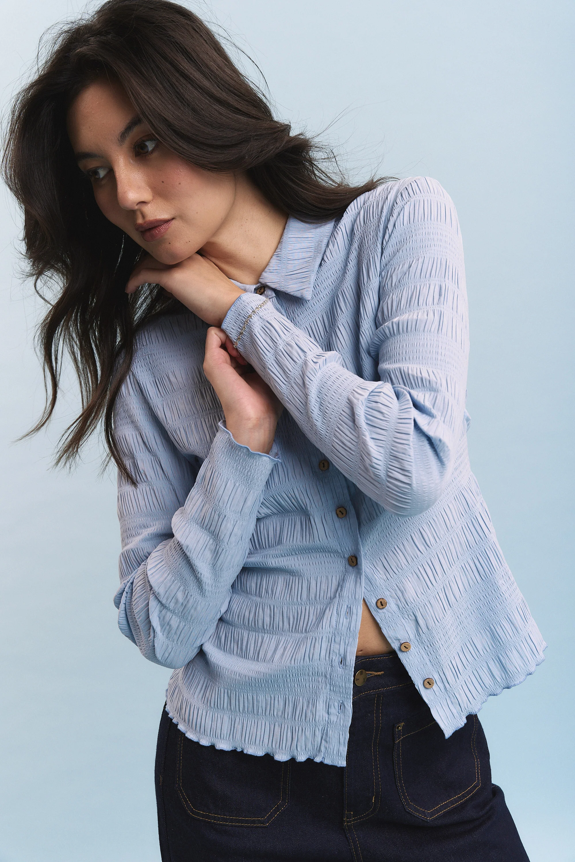 Tahlia Shirred Detail Shirt - Image 4