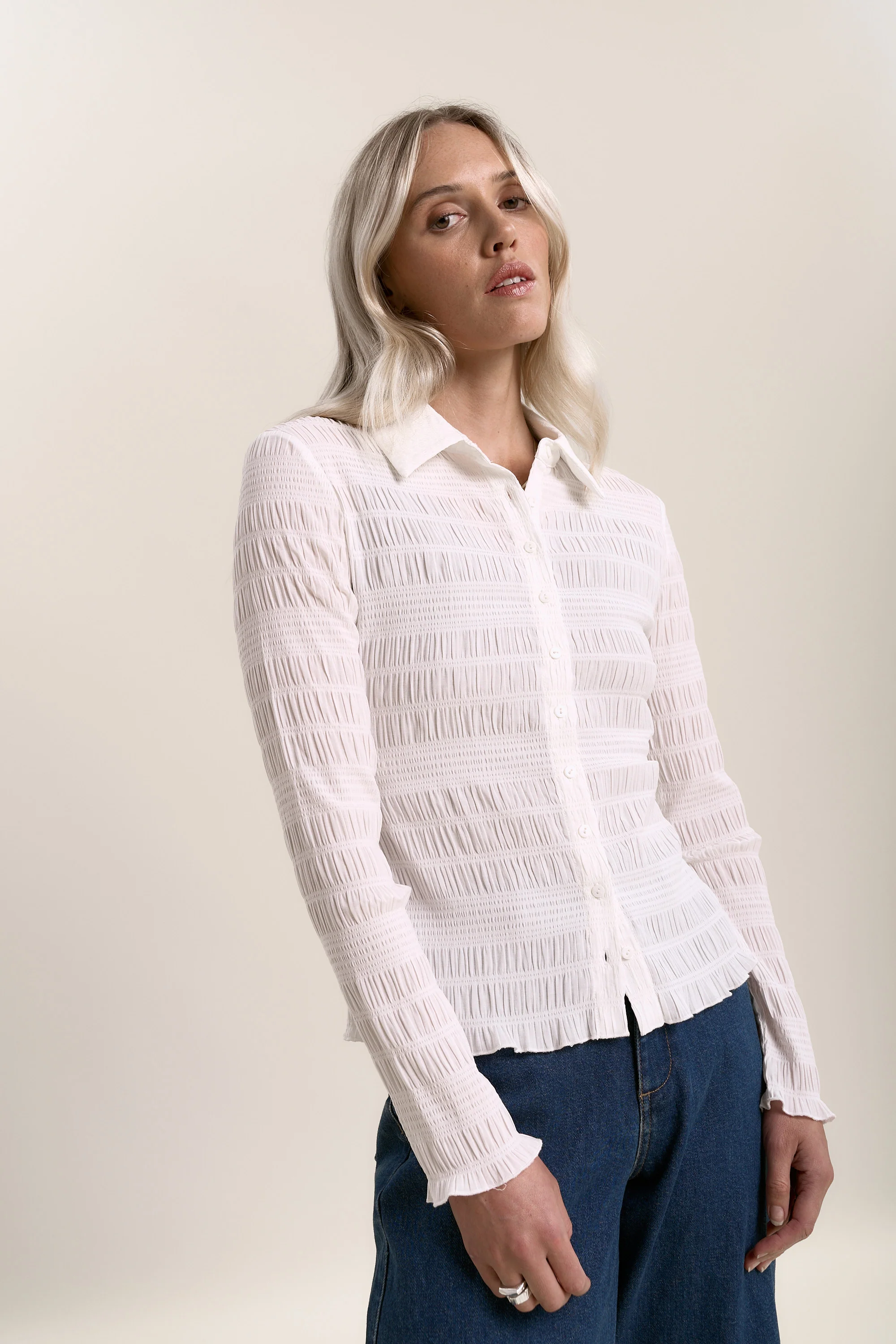 Tahlia Shirred Detail Shirt - Image 2