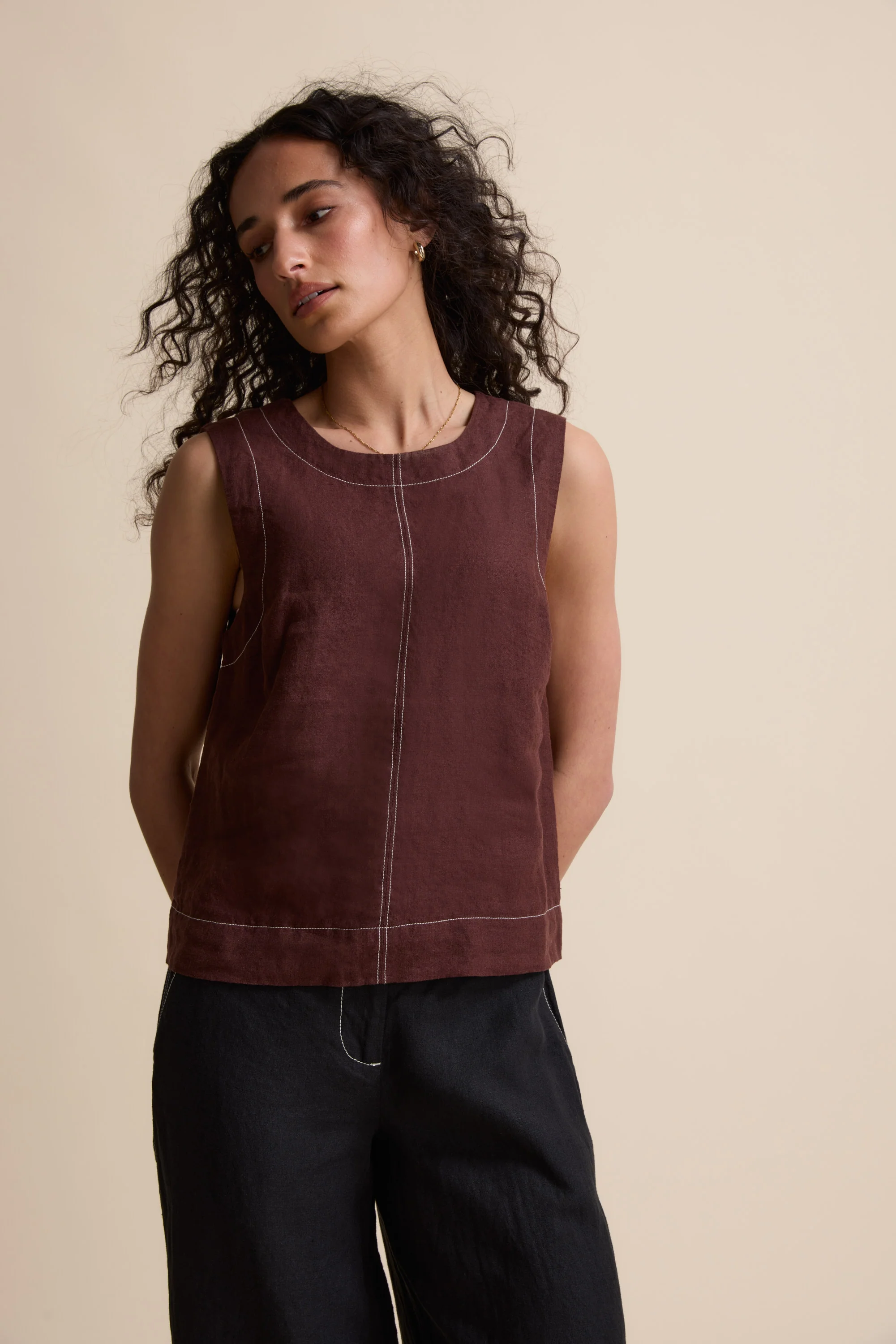 The Contrast Stitch Shell Top - Image 4