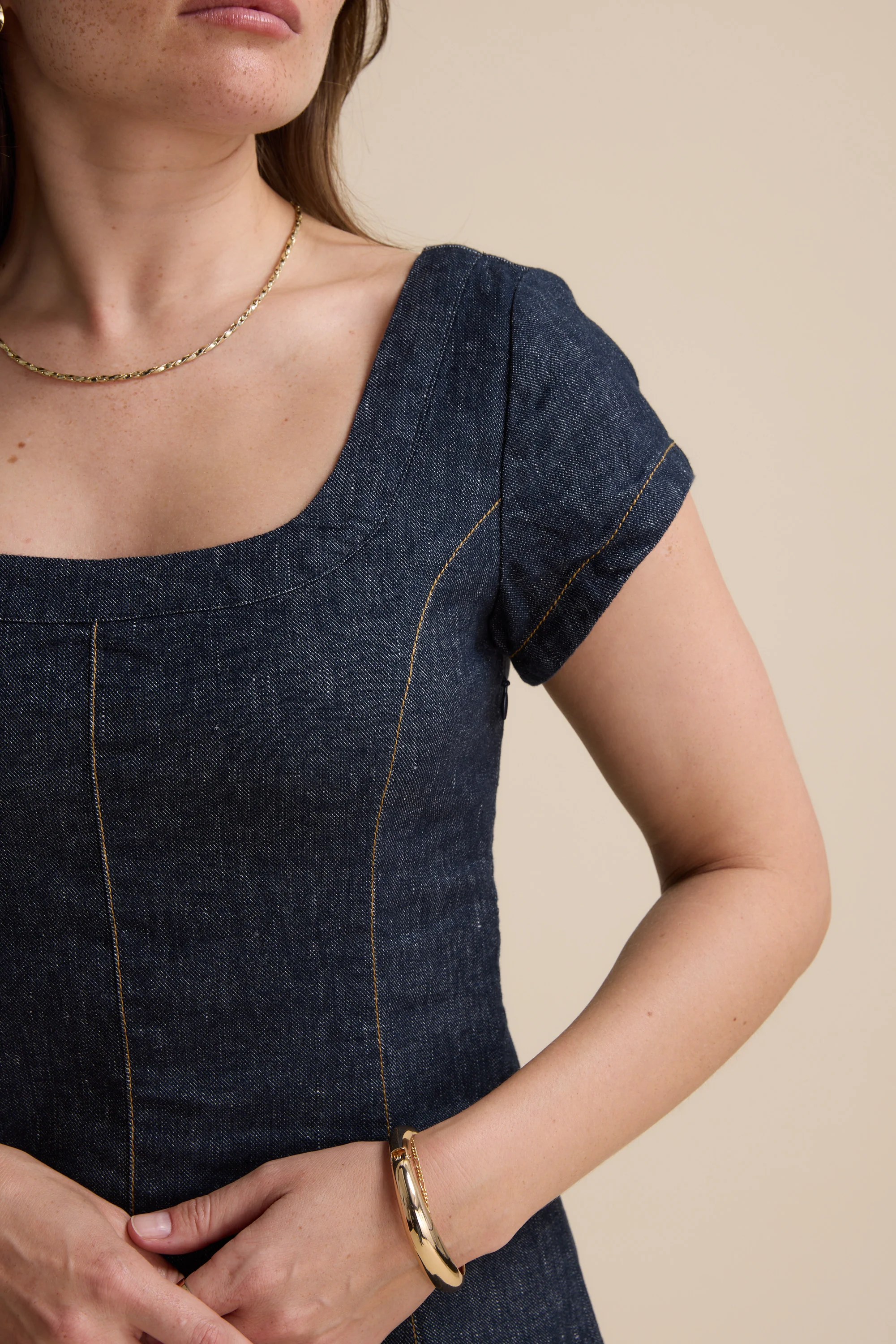 The Linen Studio Cap Sleeve Dress - Image 3