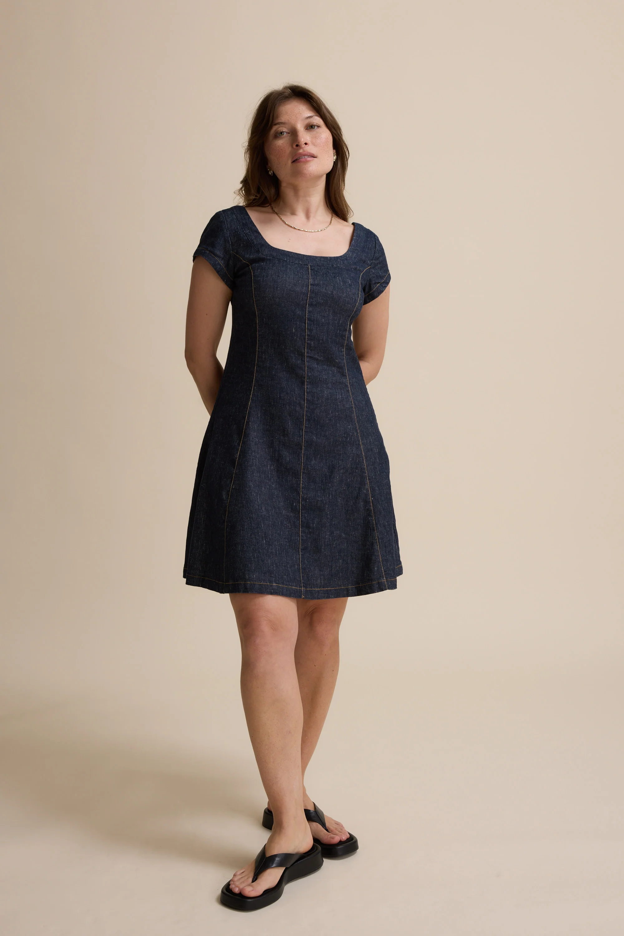 The Linen Studio Cap Sleeve Dress - Image 4
