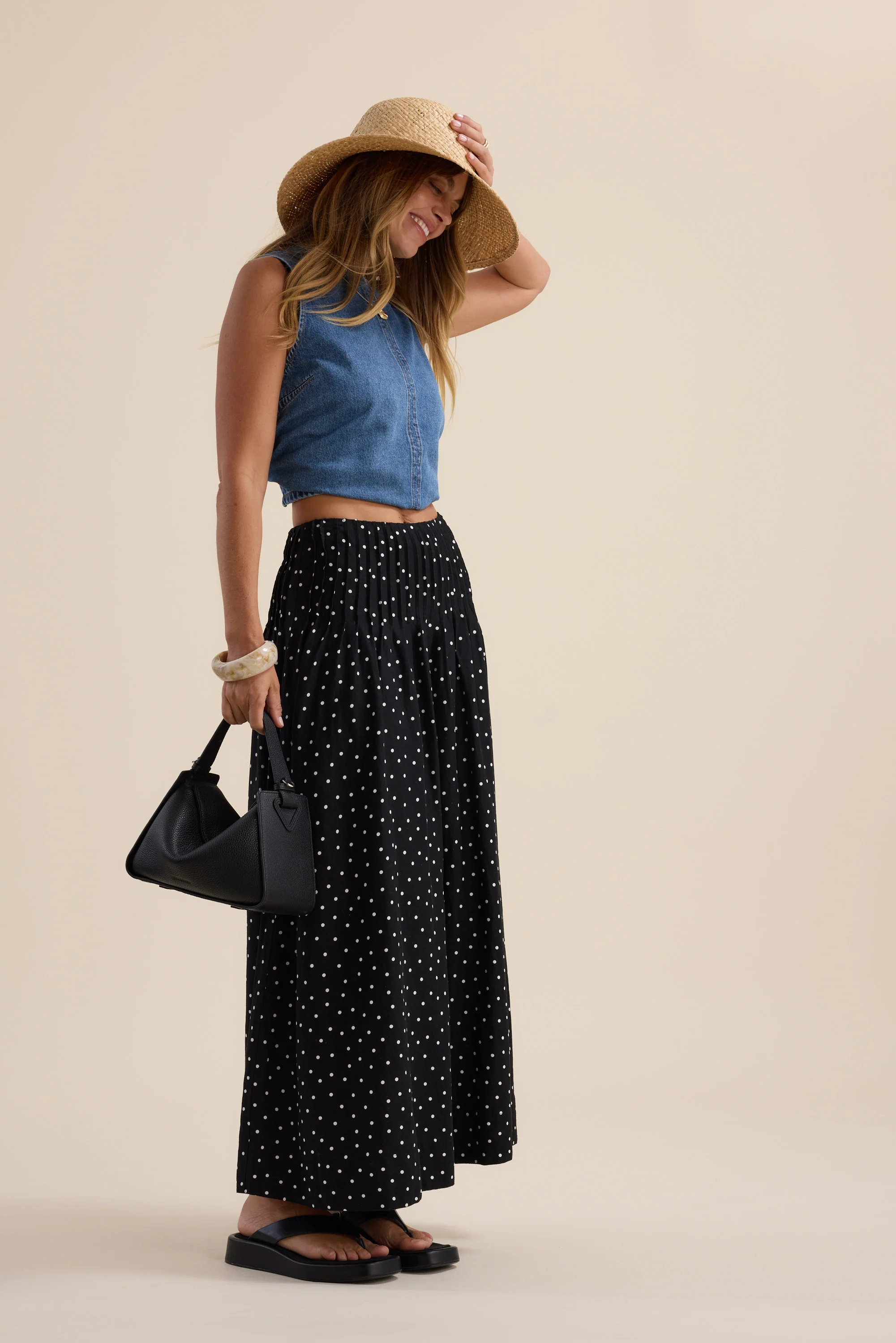 The Linen Studio Pleat Detail Skirt