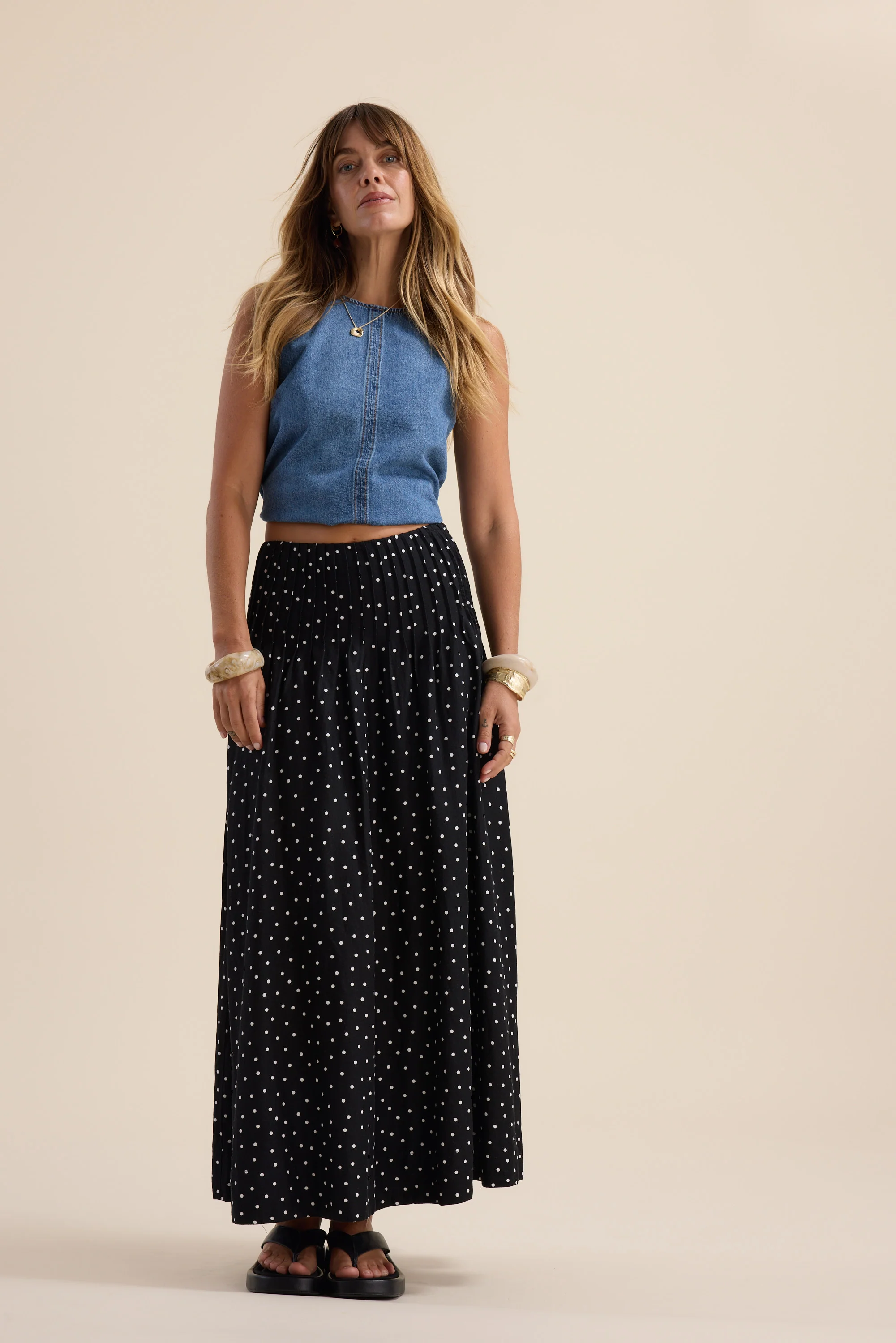 The Linen Studio Pleat Detail Skirt - Image 2