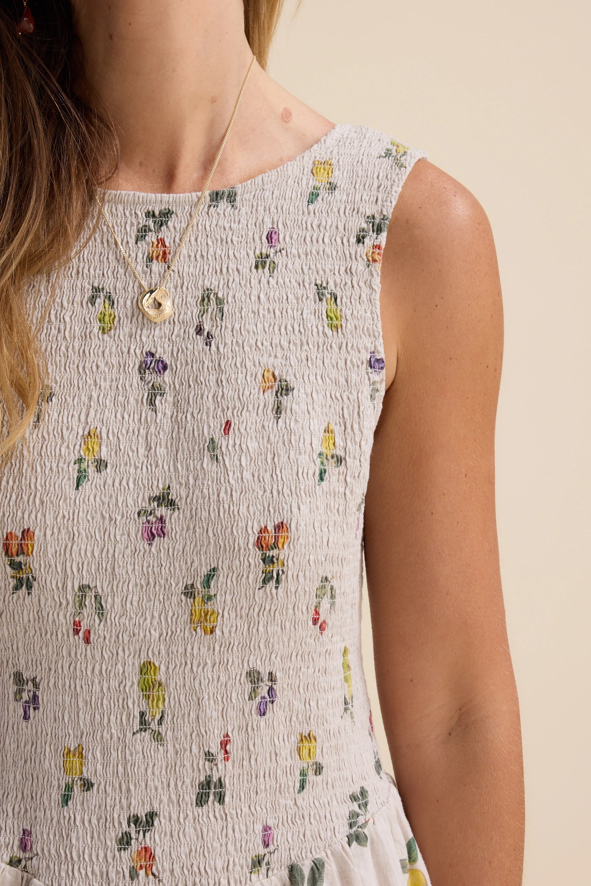 The Linen Studio Shirred Drop Waist Dress - Image 7