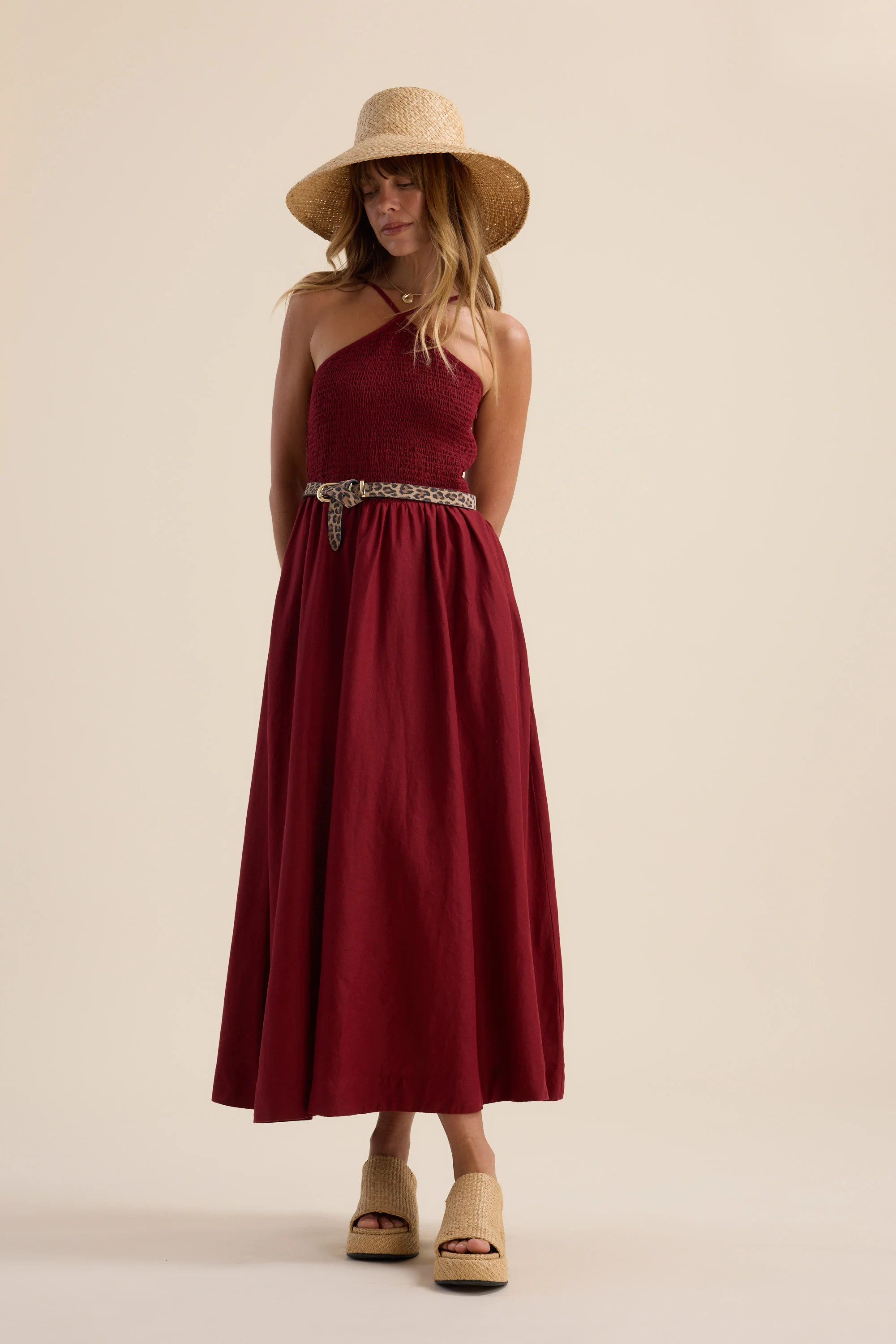 The Linen Studio Shirred Halter Dress - Image 2