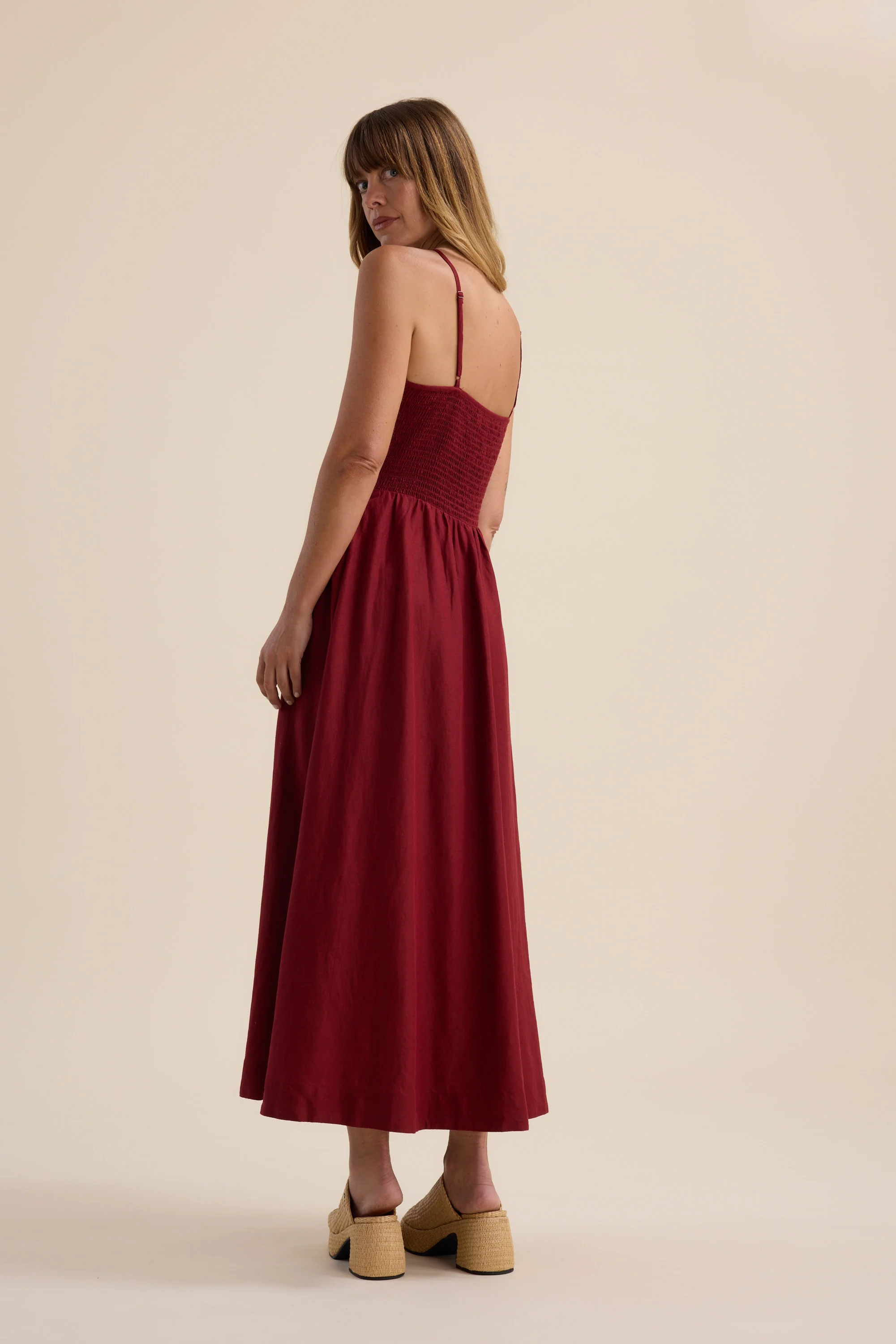 The Linen Studio Shirred Halter Dress - Image 6