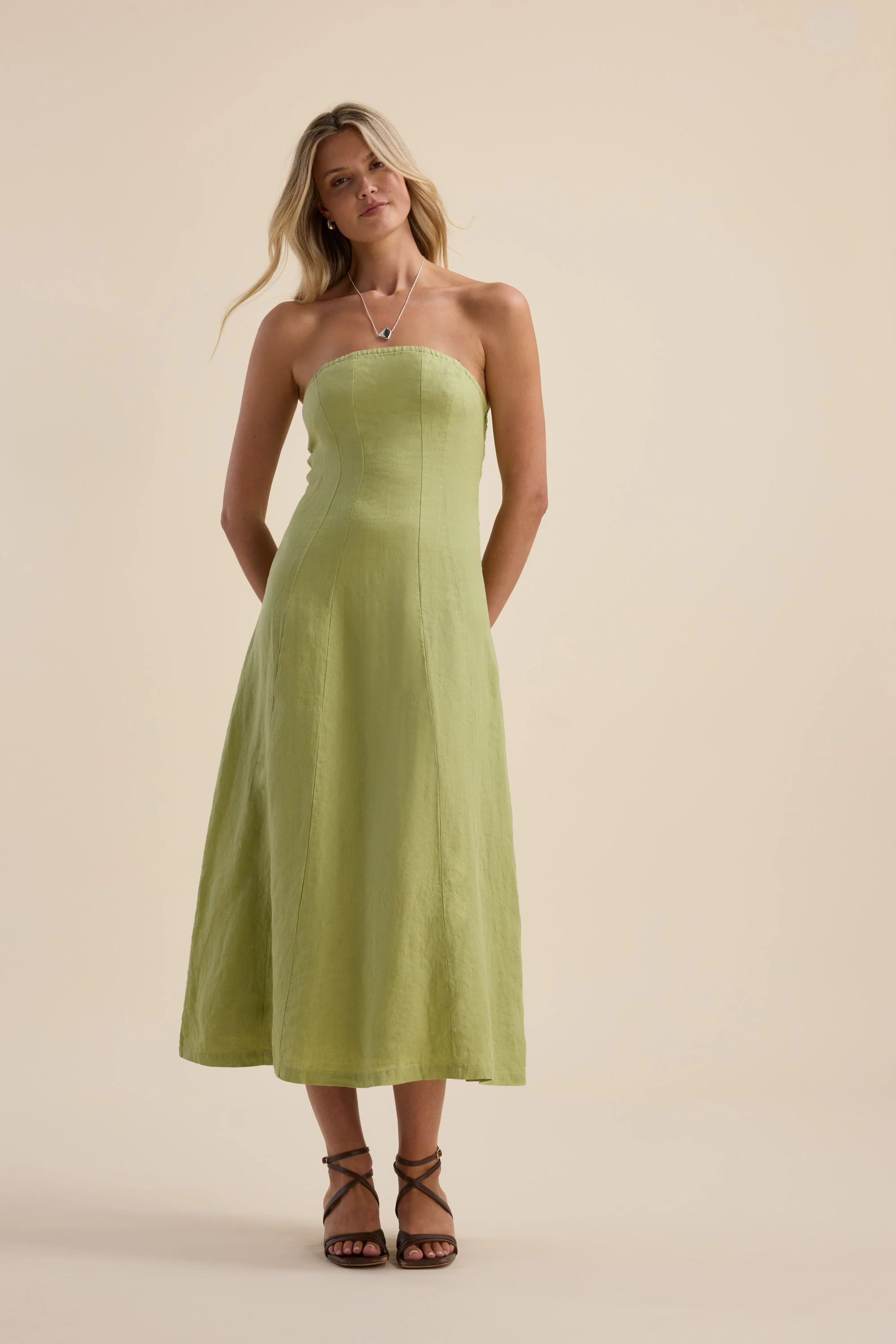 The Linen Studio Strapless Dress - Image 4