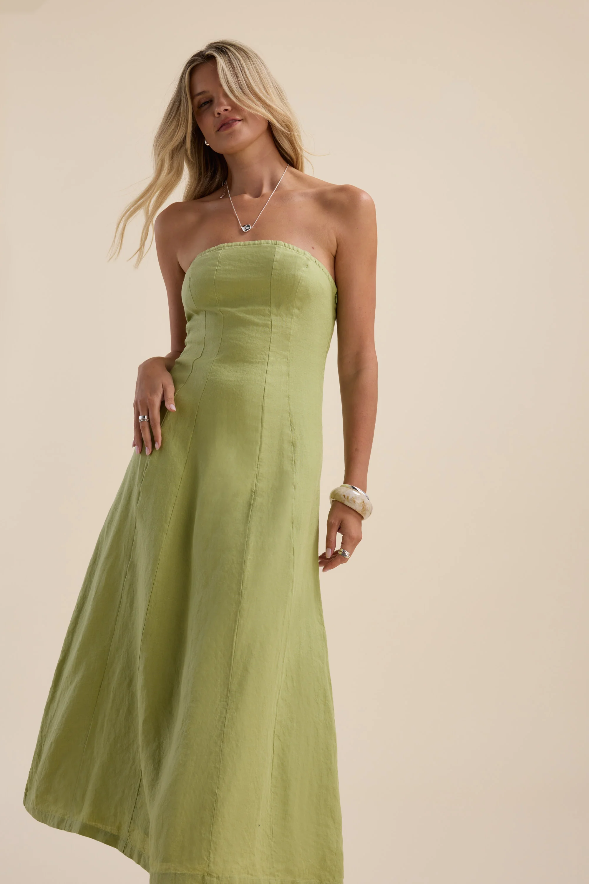 The Linen Studio Strapless Dress - Image 8