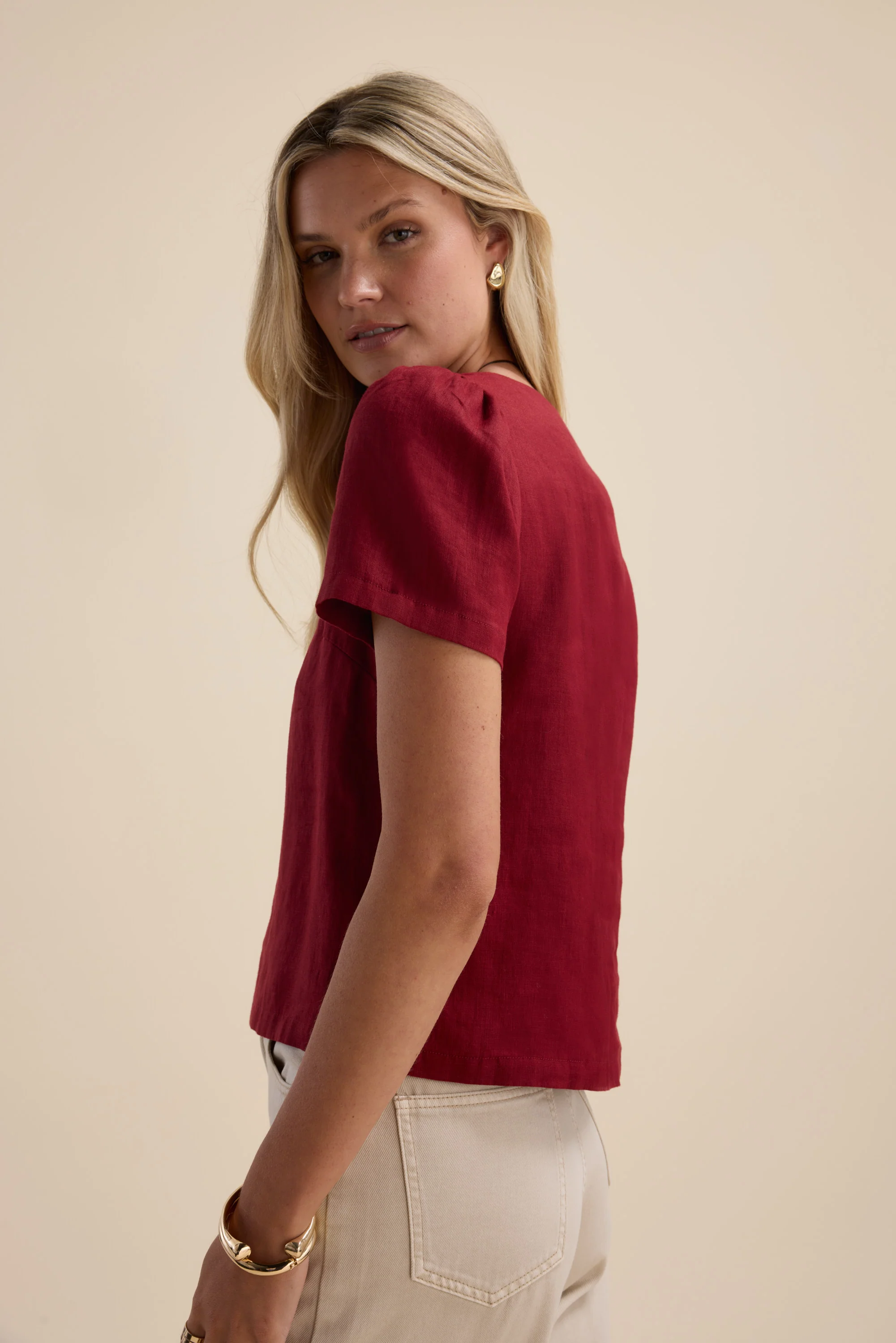 The Linen Studio V Neck Top - Image 2