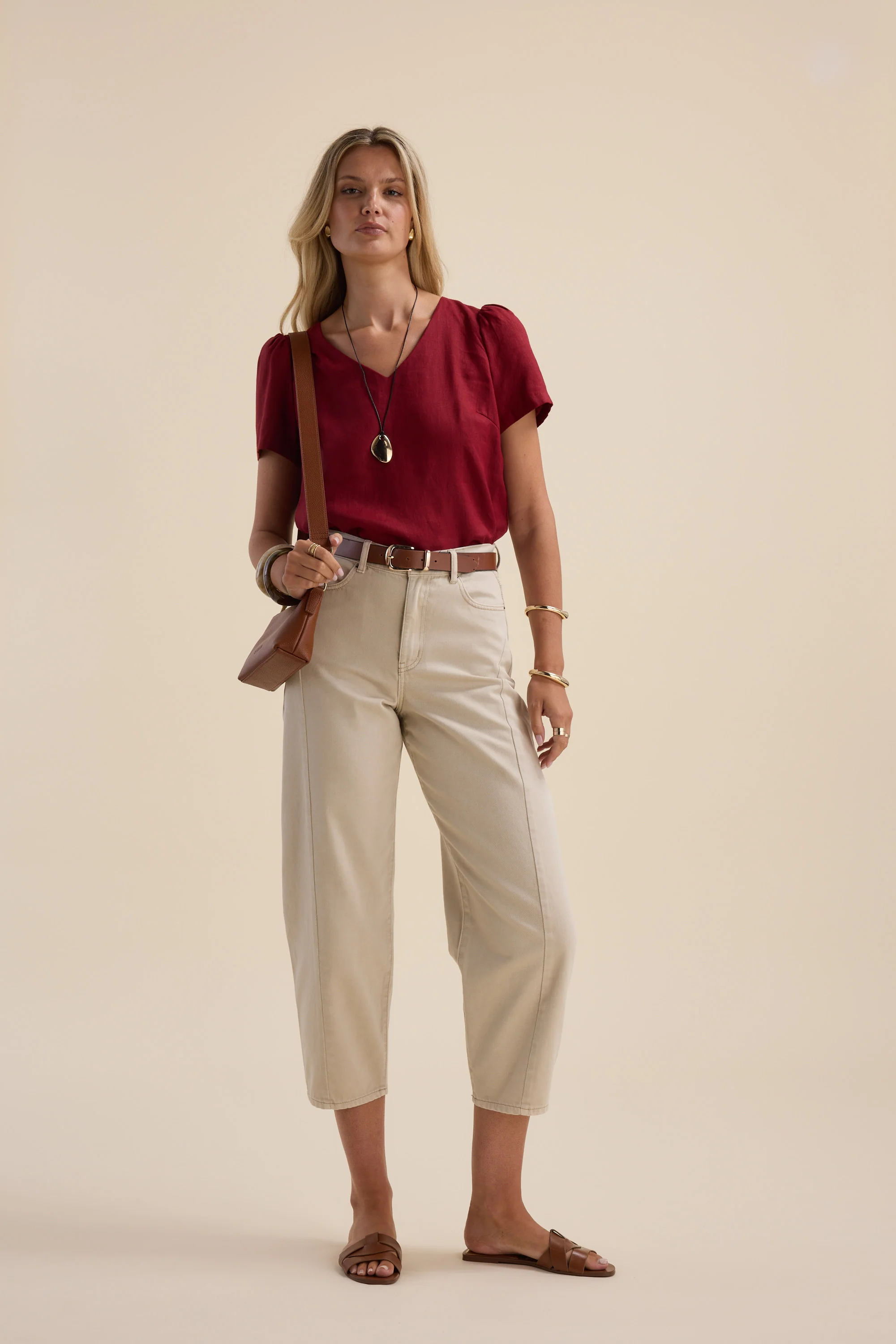 The Linen Studio V Neck Top - Image 5