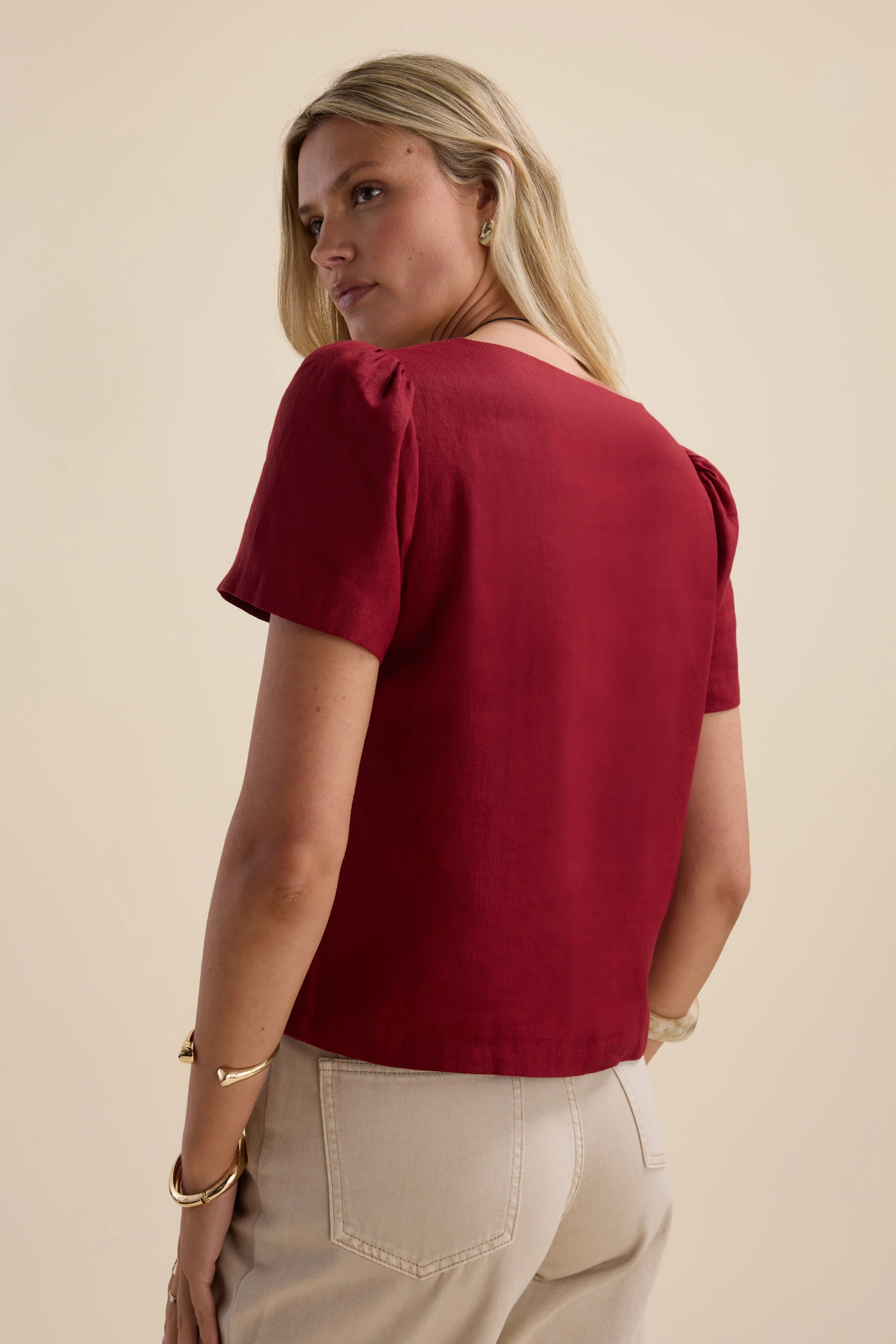 The Linen Studio V Neck Top - Image 6
