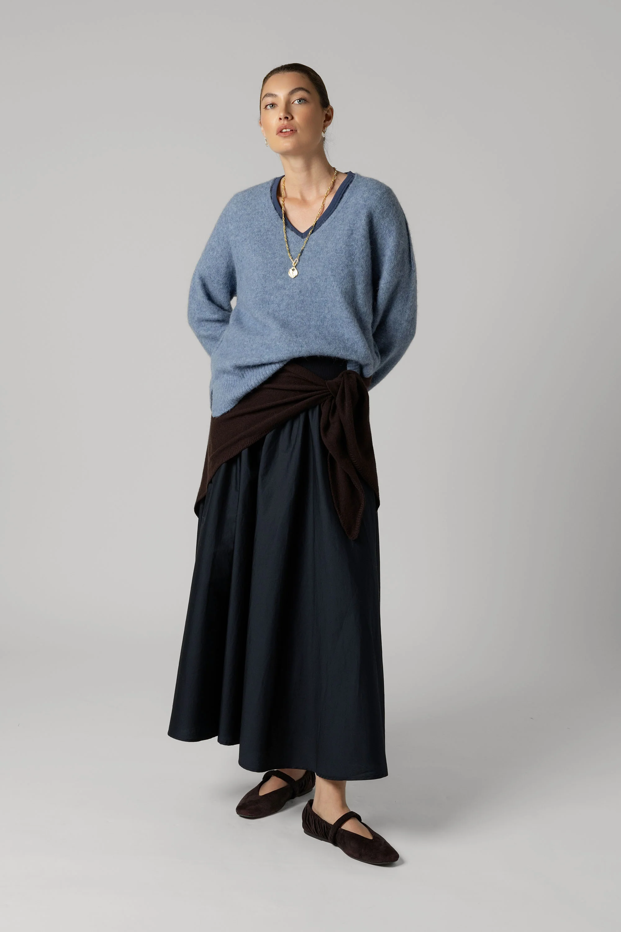 The Luxe Whisper Relaxed V Neck Sweater - Image 2