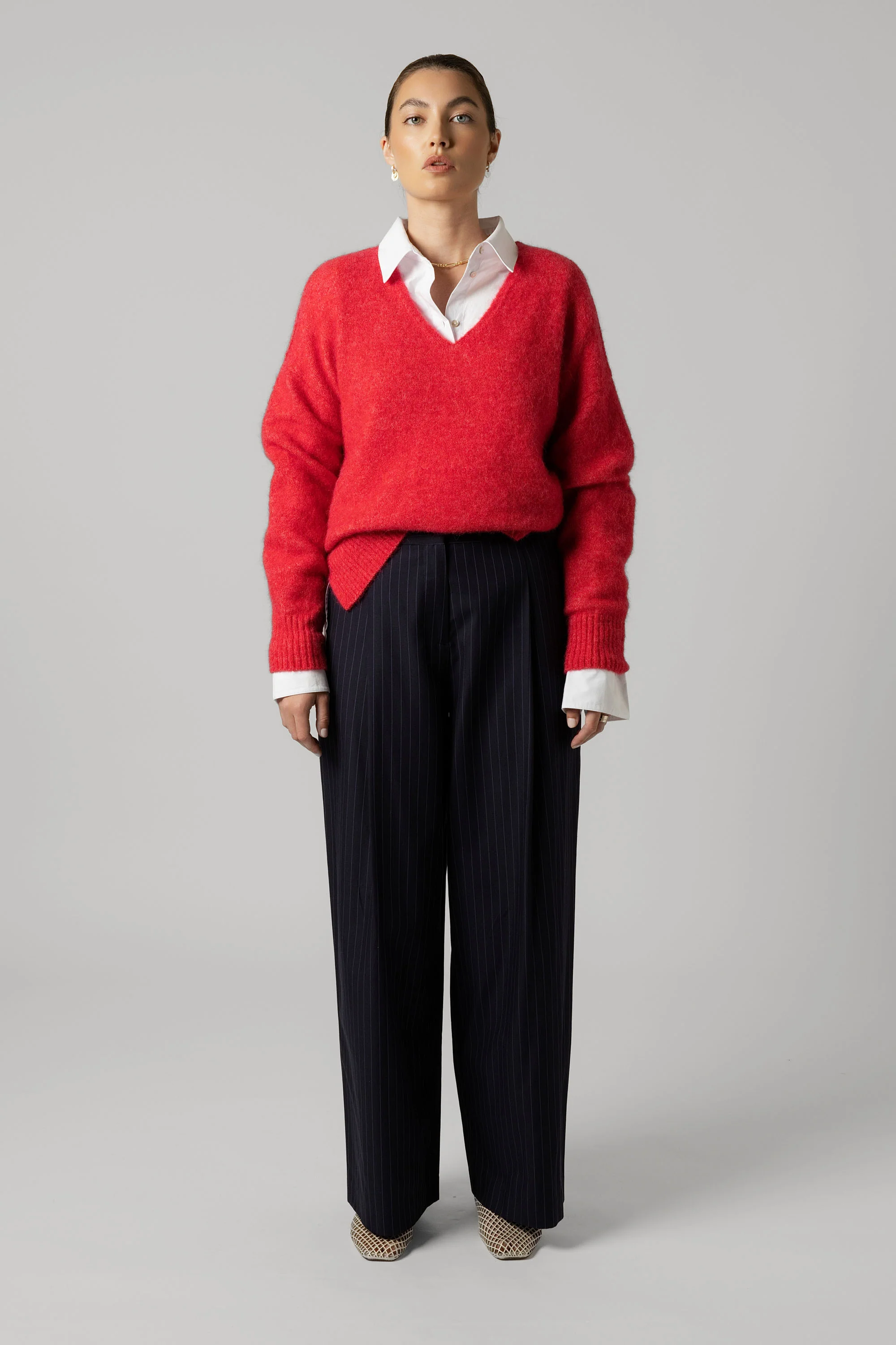 The Luxe Whisper Relaxed V Neck Sweater - Image 3