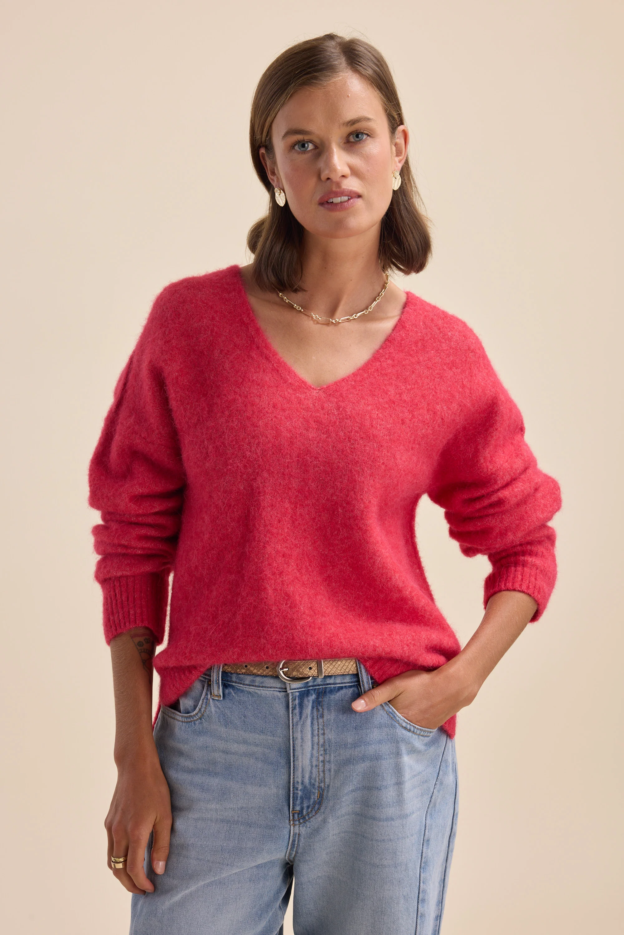 The Luxe Whisper Relaxed V Neck Sweater - Image 6