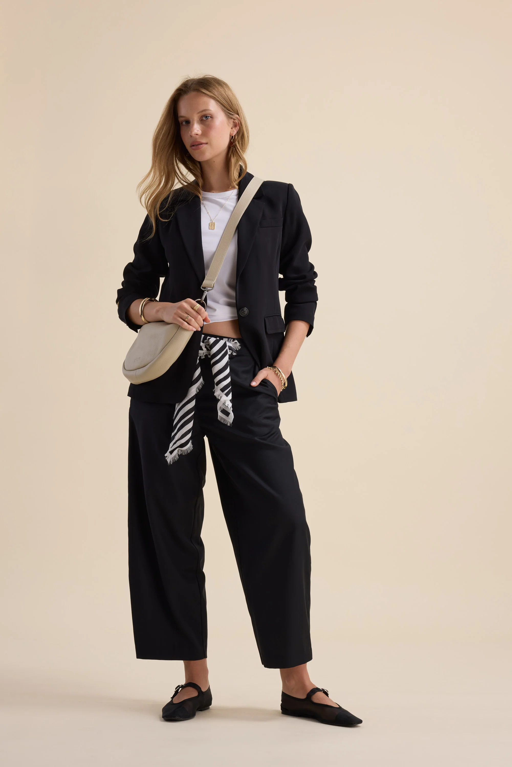 The Wool Blend Barrel Leg Pant - Image 3