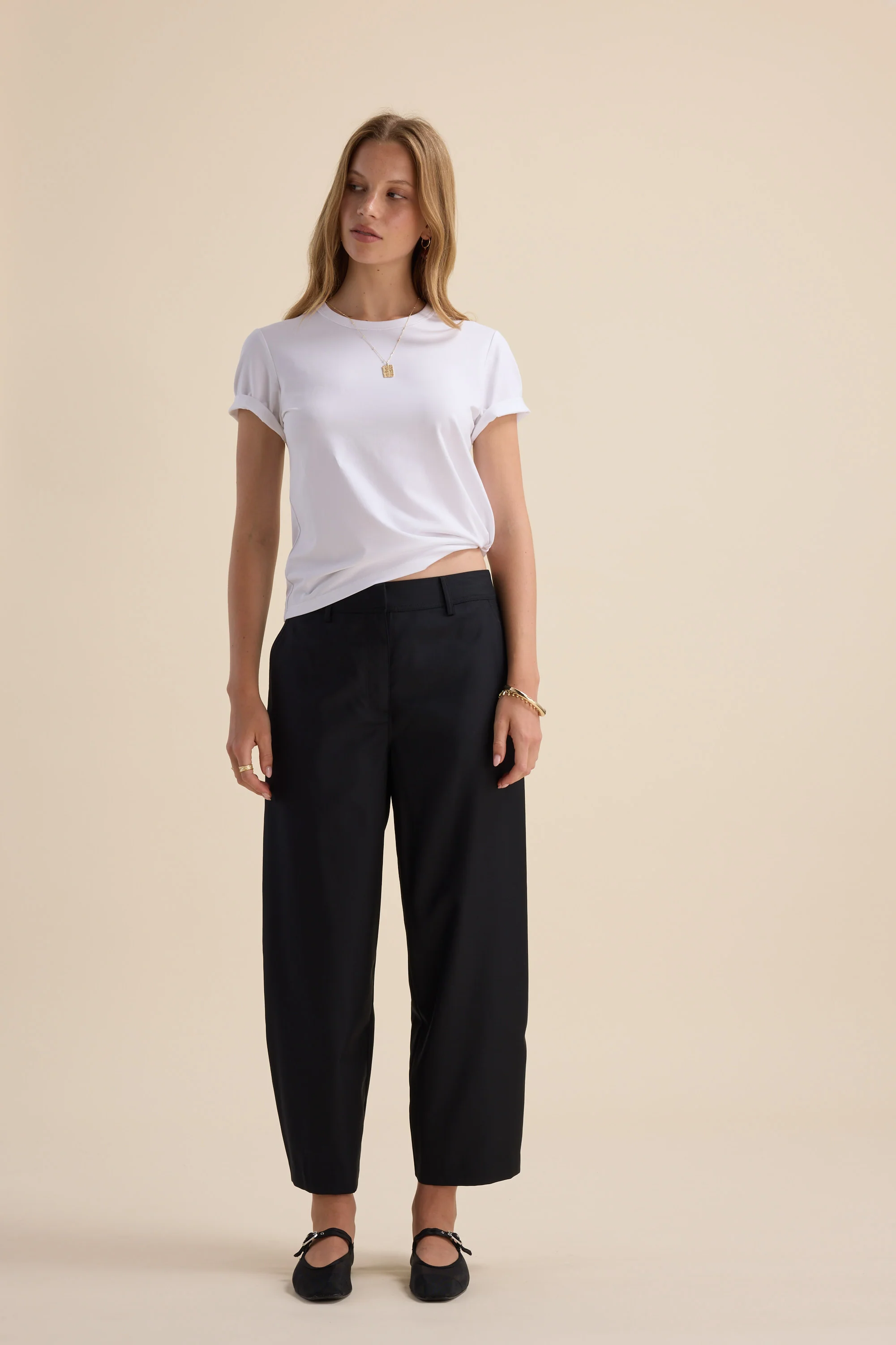 The Wool Blend Barrel Leg Pant - Image 4