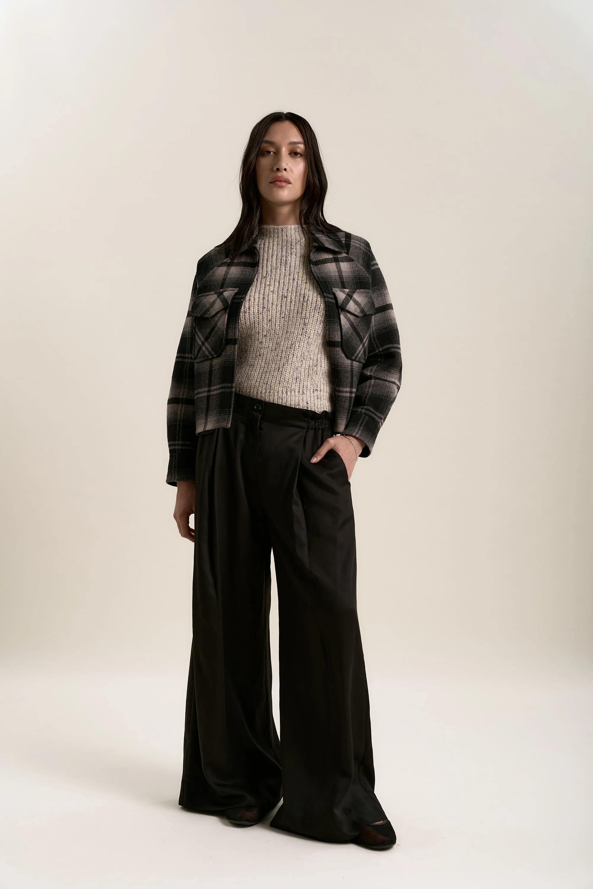 The Zip Front Wool Blend Cropped Coat - Image 4