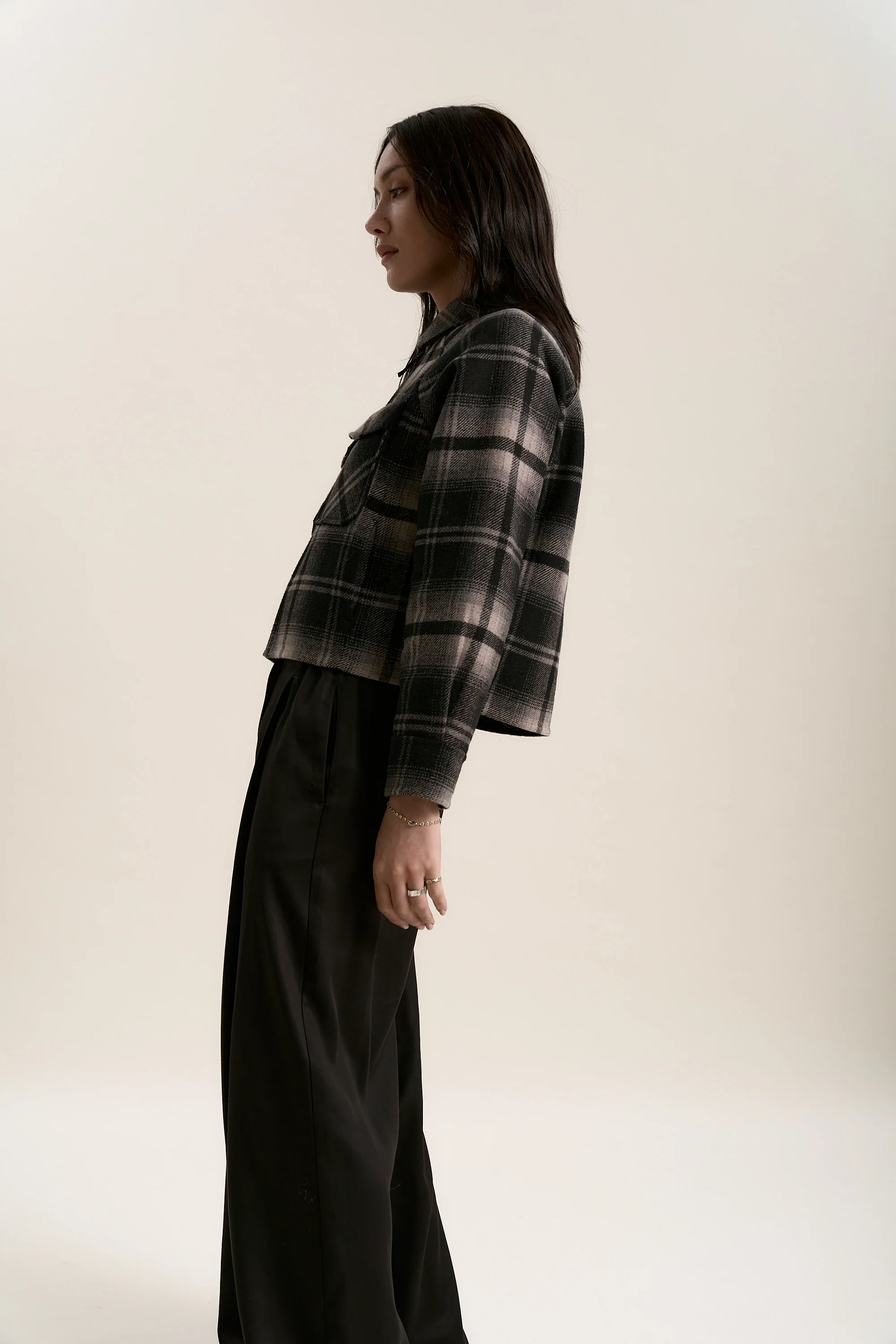 The Zip Front Wool Blend Cropped Coat - Image 5