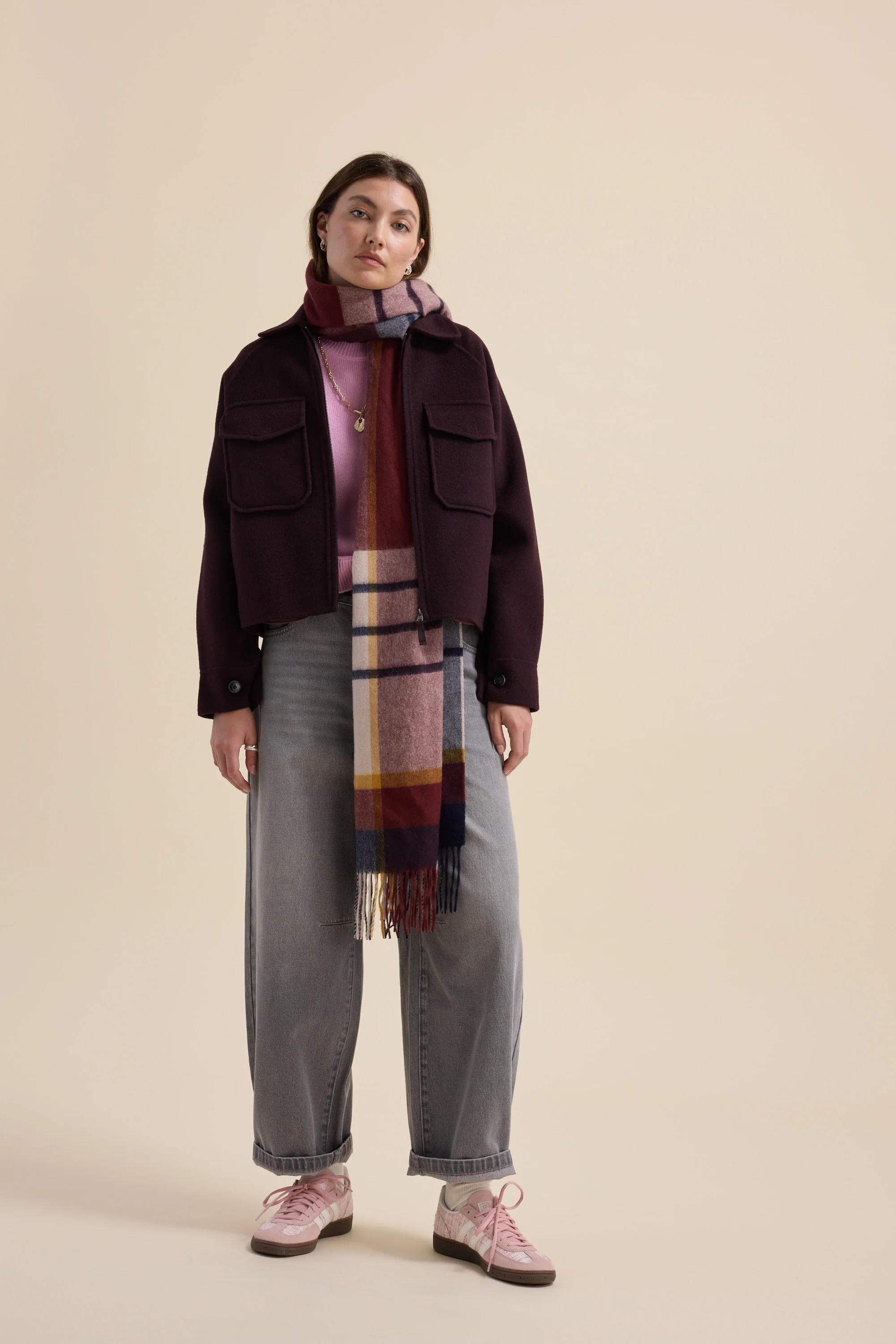 The Zip Front Wool Blend Cropped Coat - Image 3
