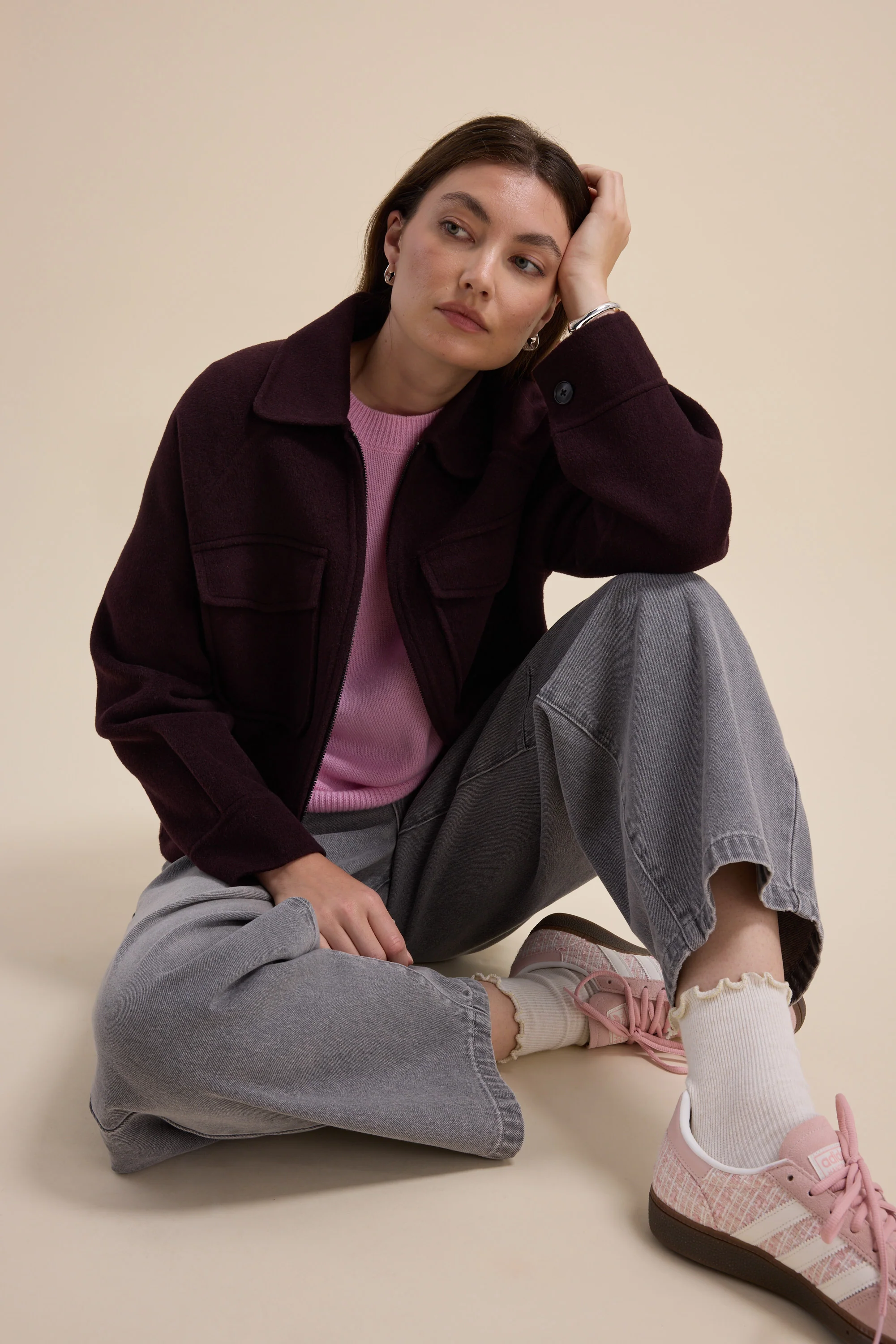 The Zip Front Wool Blend Cropped Coat - Image 5