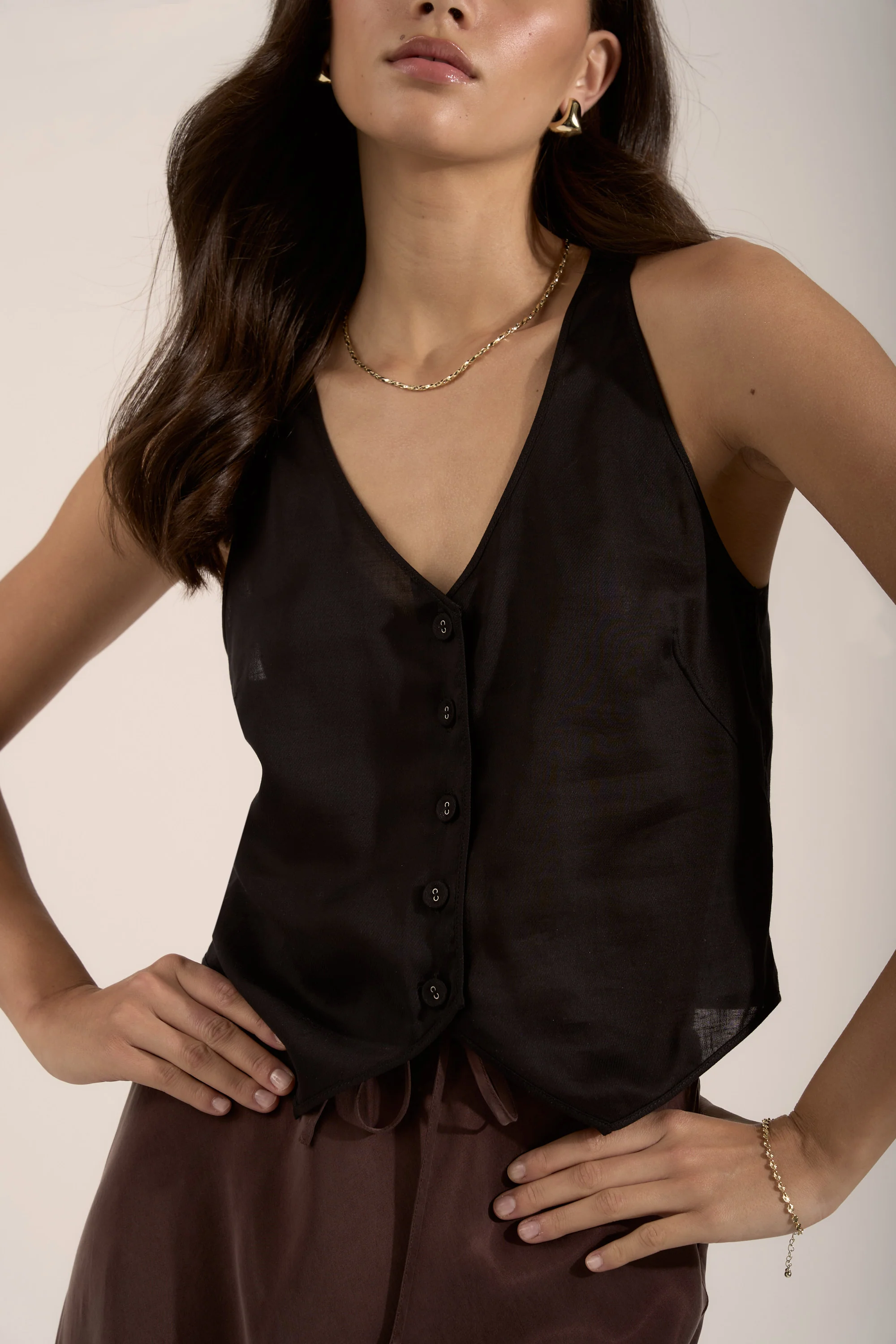 Tia Sheer Vest Top - Image 2