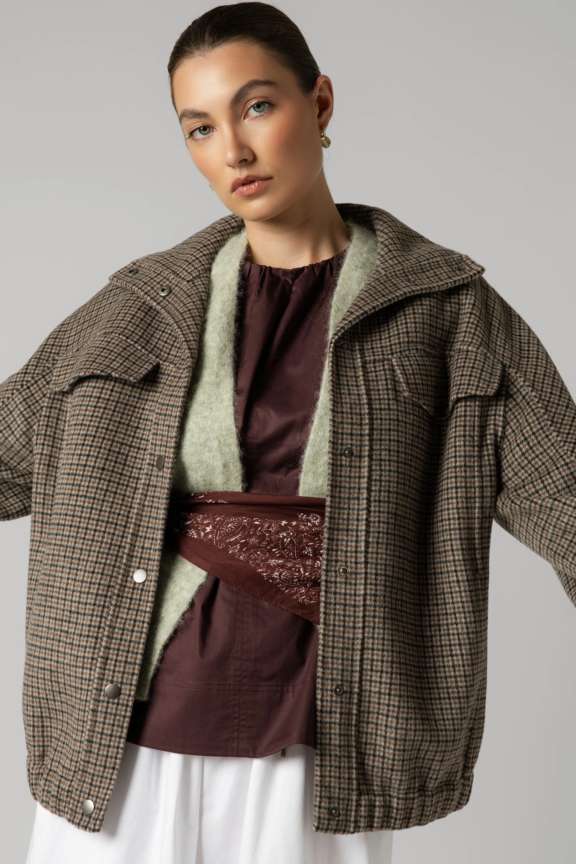 Wool Blend Bomber Coat - Image 6