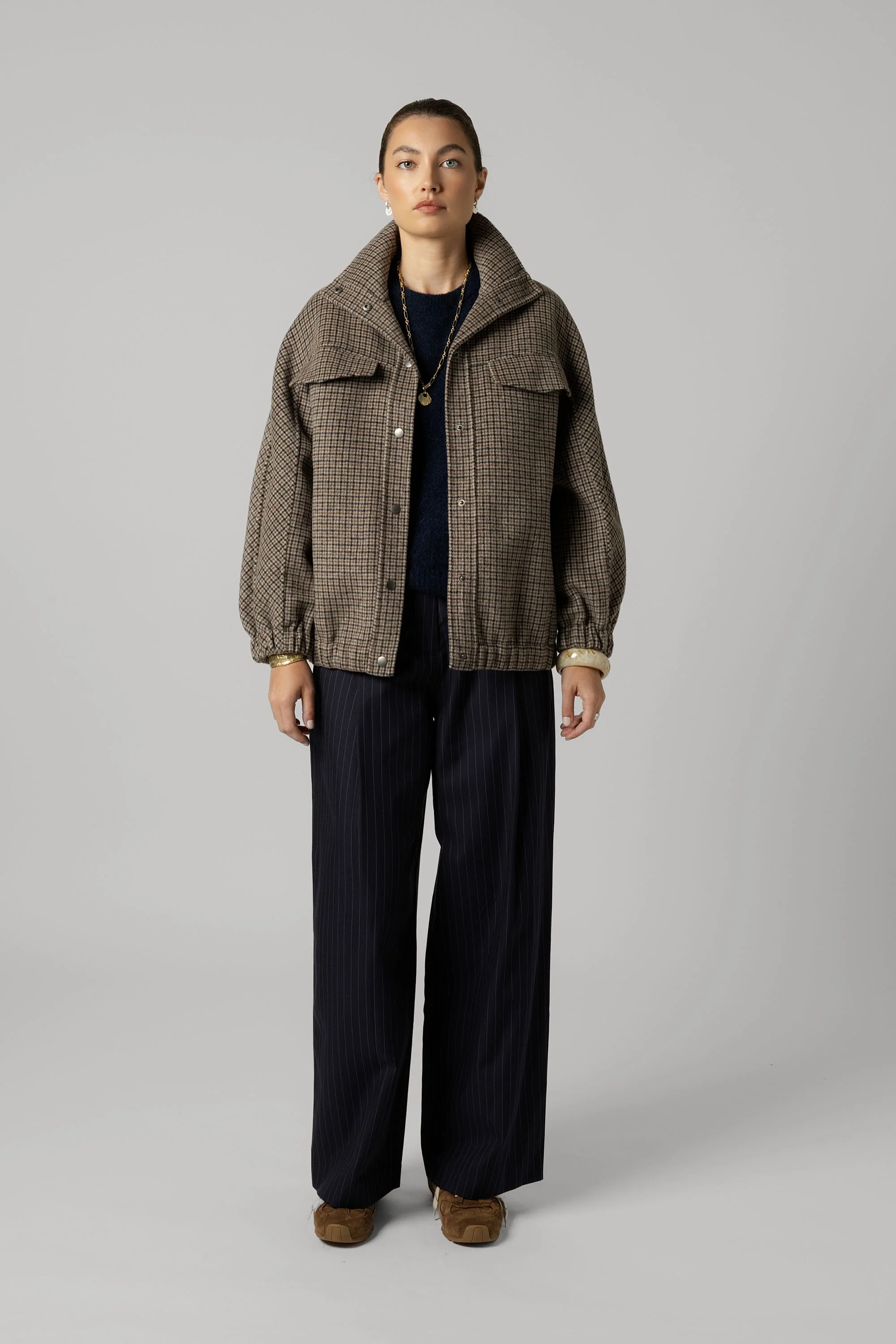 Wool Blend Bomber Coat - Image 8